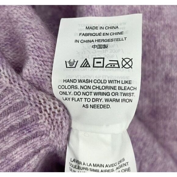 J Crew Sweater Size XS Womens Purple Side Slit Turtleneck Supersoft Yarn Knit - Picture 7 of 8